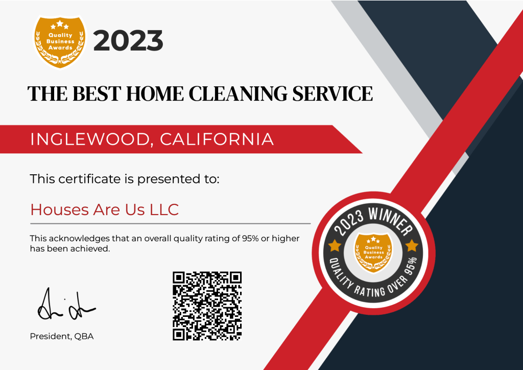 a certificate for best home cleaning services